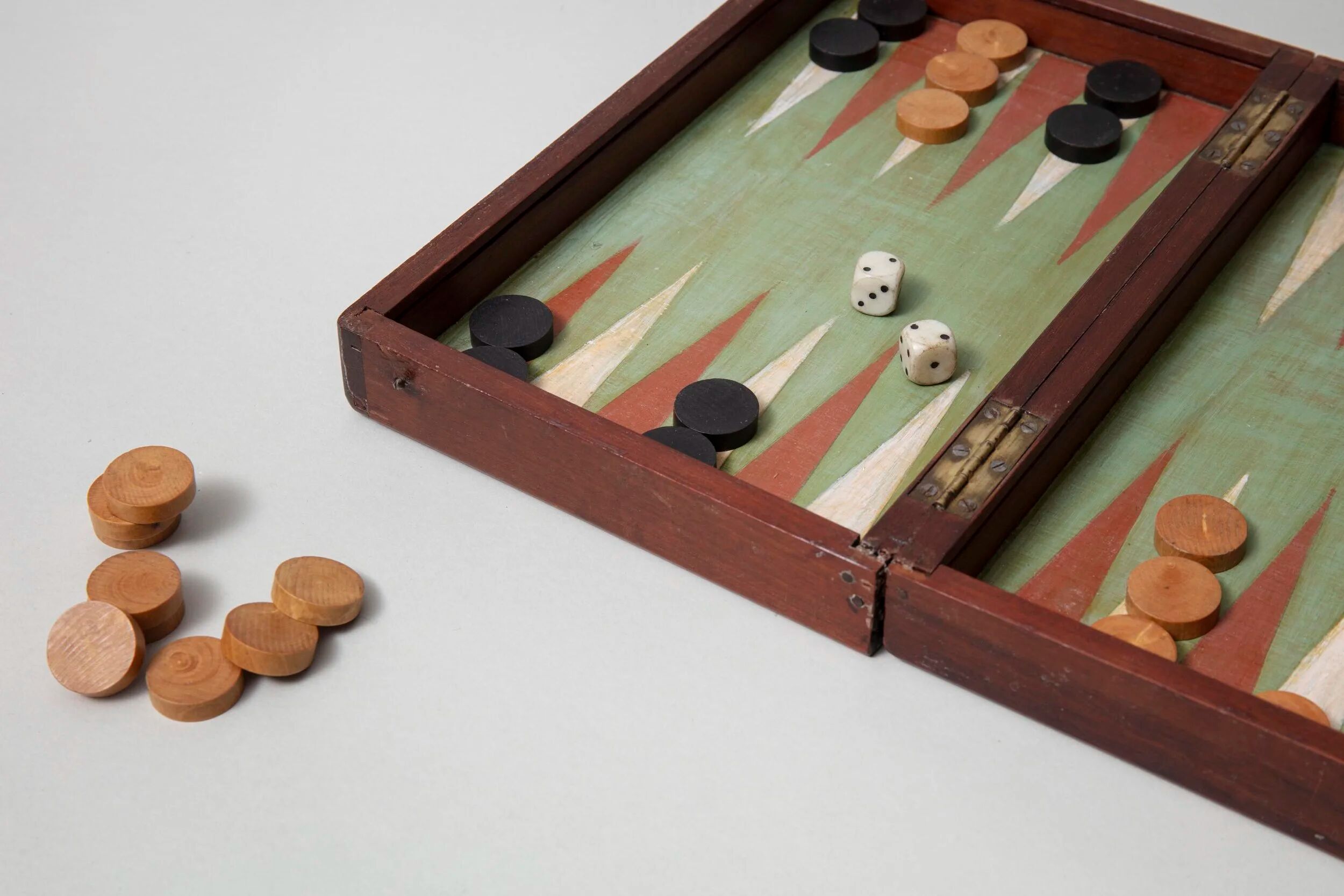 Jeu de voyage backgammon et dames vers 1920