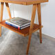 Beech wood coffee table, restored, Italy 50s