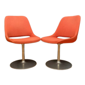 Pair of "Polaris" swivel chairs, exclusive, by Eero Aarnio, Asko Export, Finland, 1970s.
