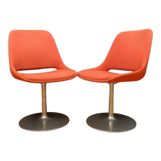 Pair of "Polaris" swivel chairs, exclusive, by Eero Aarnio, Asko Export, Finland, 1970s.