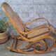 Rocking-chair style Thonet hêtre courbé & cannage – années 60
