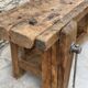 Exceptional antique carpenter's workbench in solid oak – 260 cm