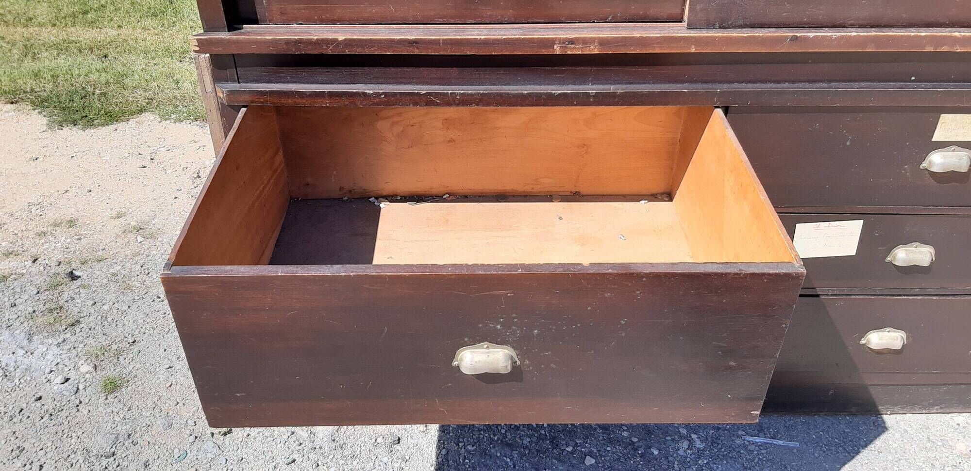 2 wood store furniture and glass doors