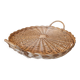 Vintage round rattan/wicker tray
