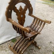 Old Syrian ethic armchair wood and mother-of-pearl