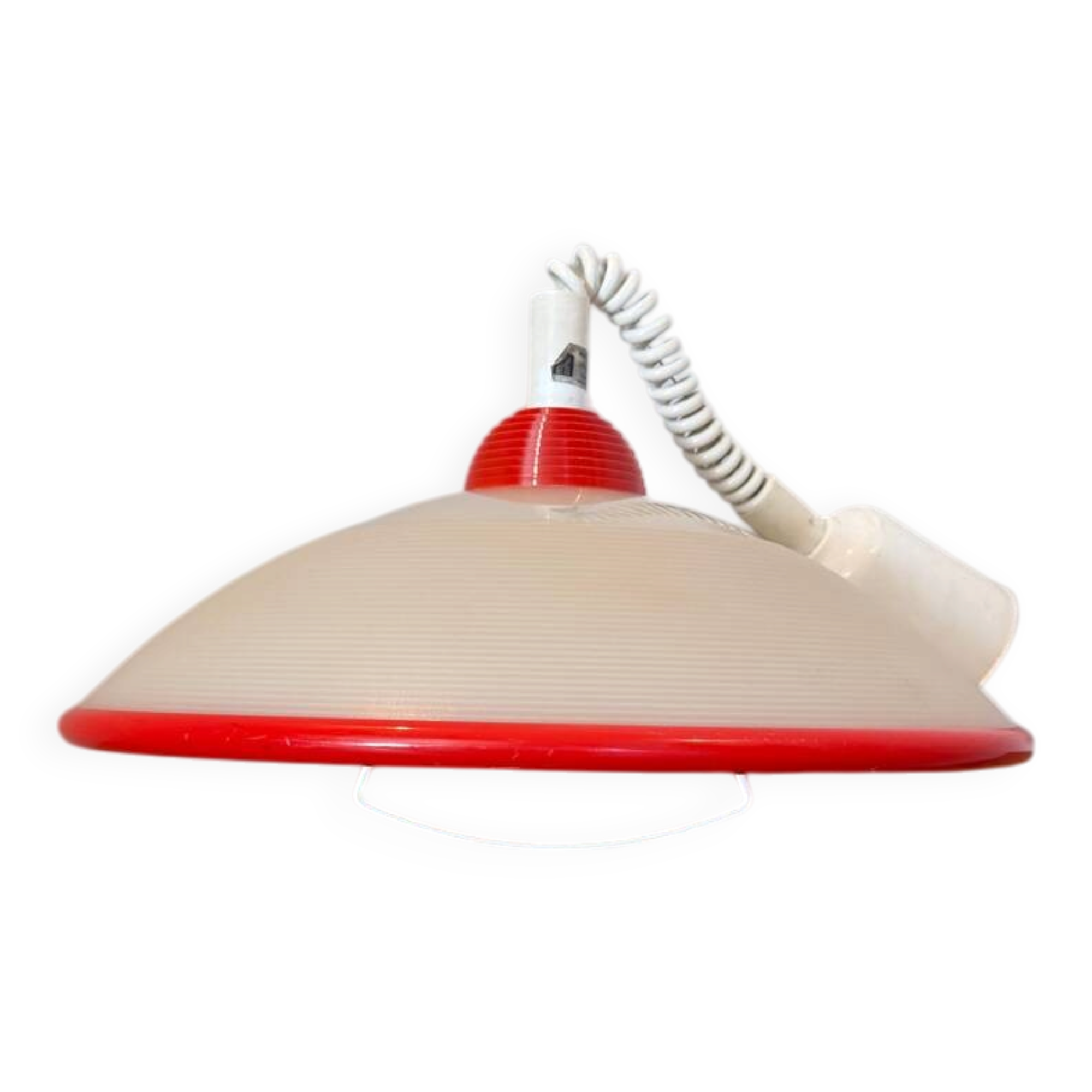 Suspension design Memphis red and white vintage model from the 80s.