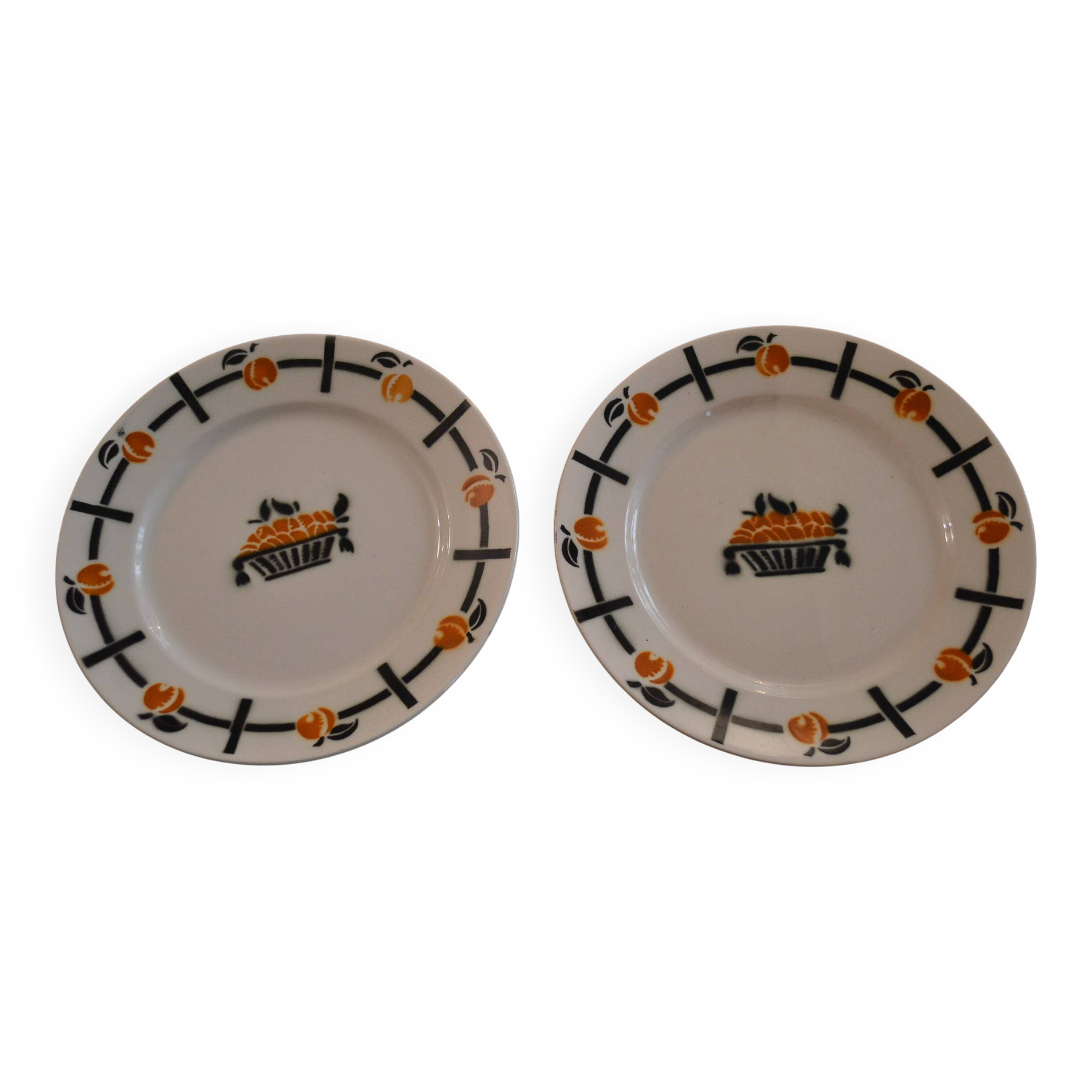 Set of 2 Badonviller plates/ apricot