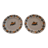 Set of 2 Badonviller plates/ apricot