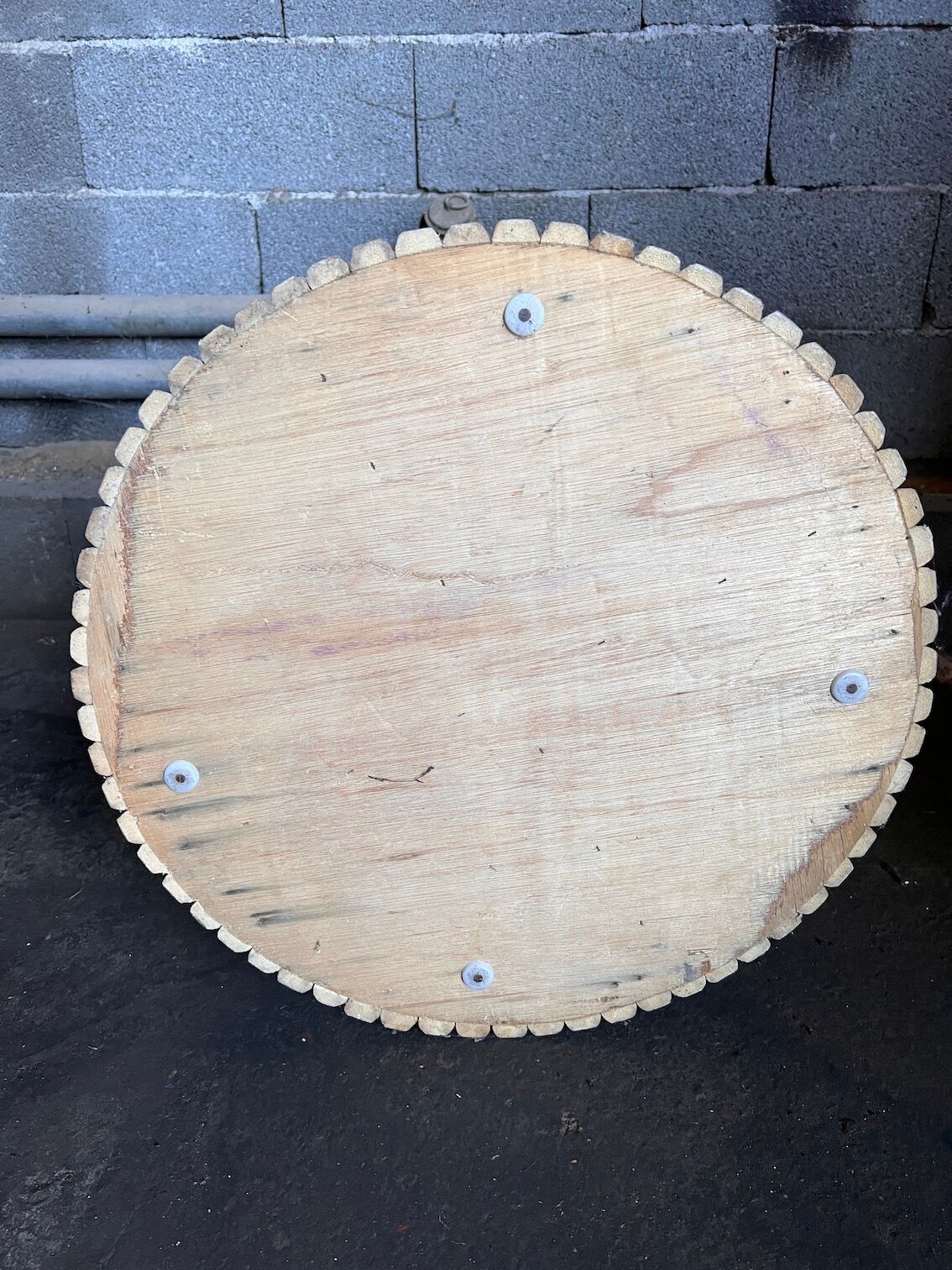 Round coffee table sheaf of rattan wheat by John McGuire