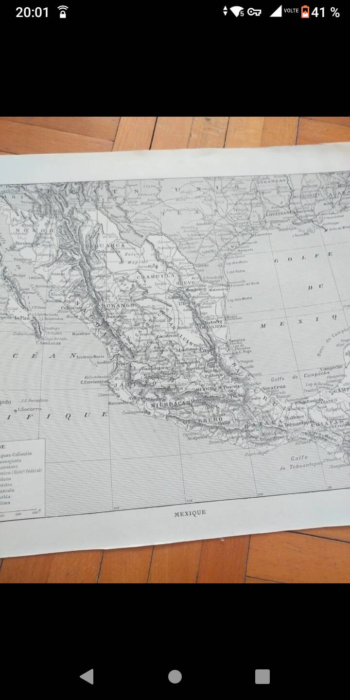 Old political map of the United States and Mexico by Larousse.