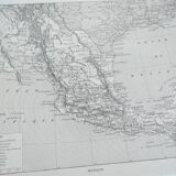 Old political map of the United States and Mexico by Larousse.
