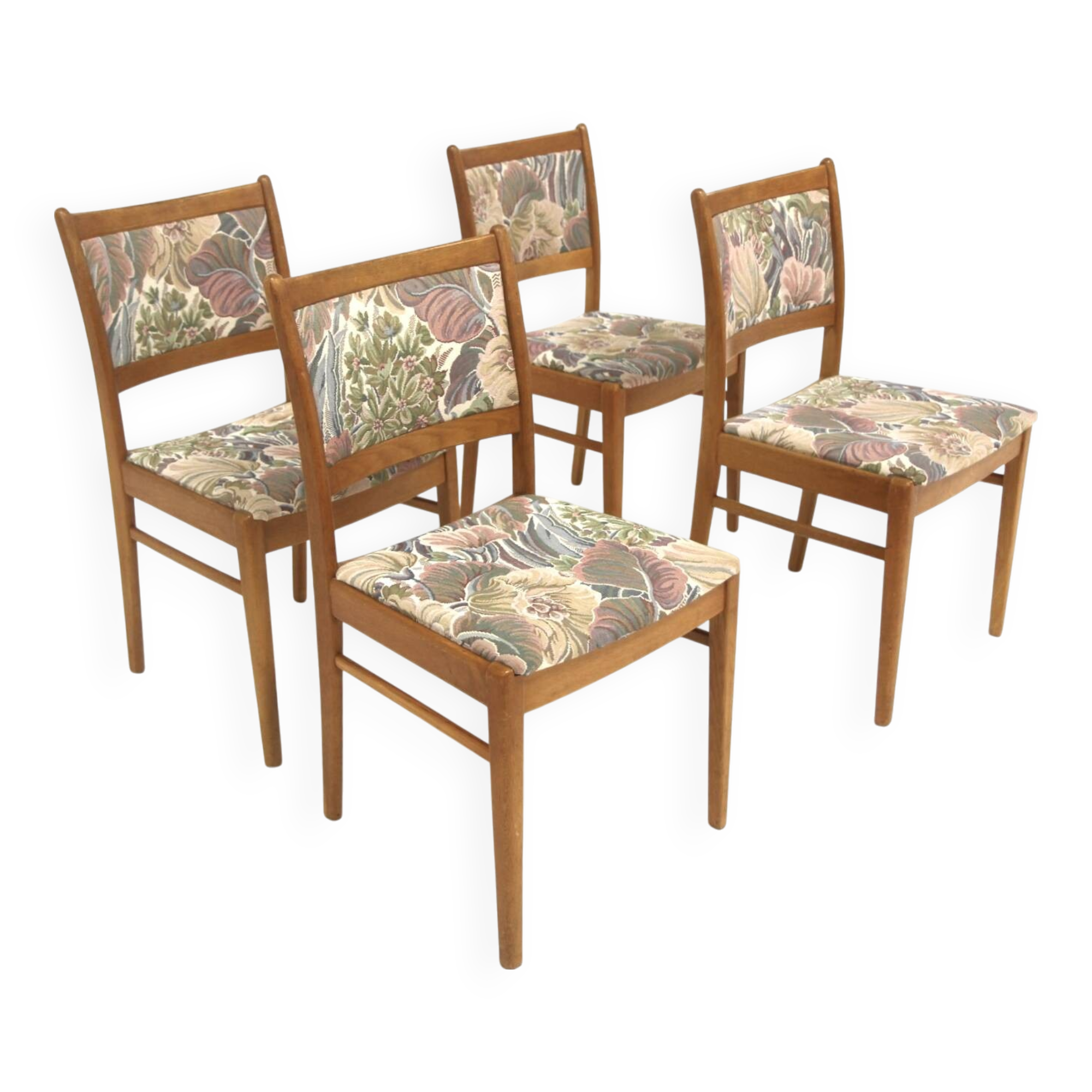 4 Scandinavian oak chairs, Sweden, 1960