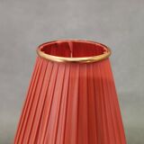 Danish Mid Century Teak Table Lamp with Red Shade, 1960s