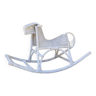 Vintage white rattan rocking horse