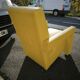 Pair of armchairs in sunny yellow leather