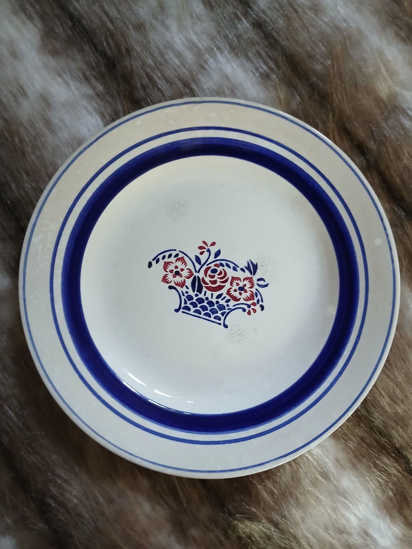 5 assiettes à dessert anciennes Digoin et Sarreguemines