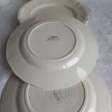 8 antique Sarreguemines ivory plates