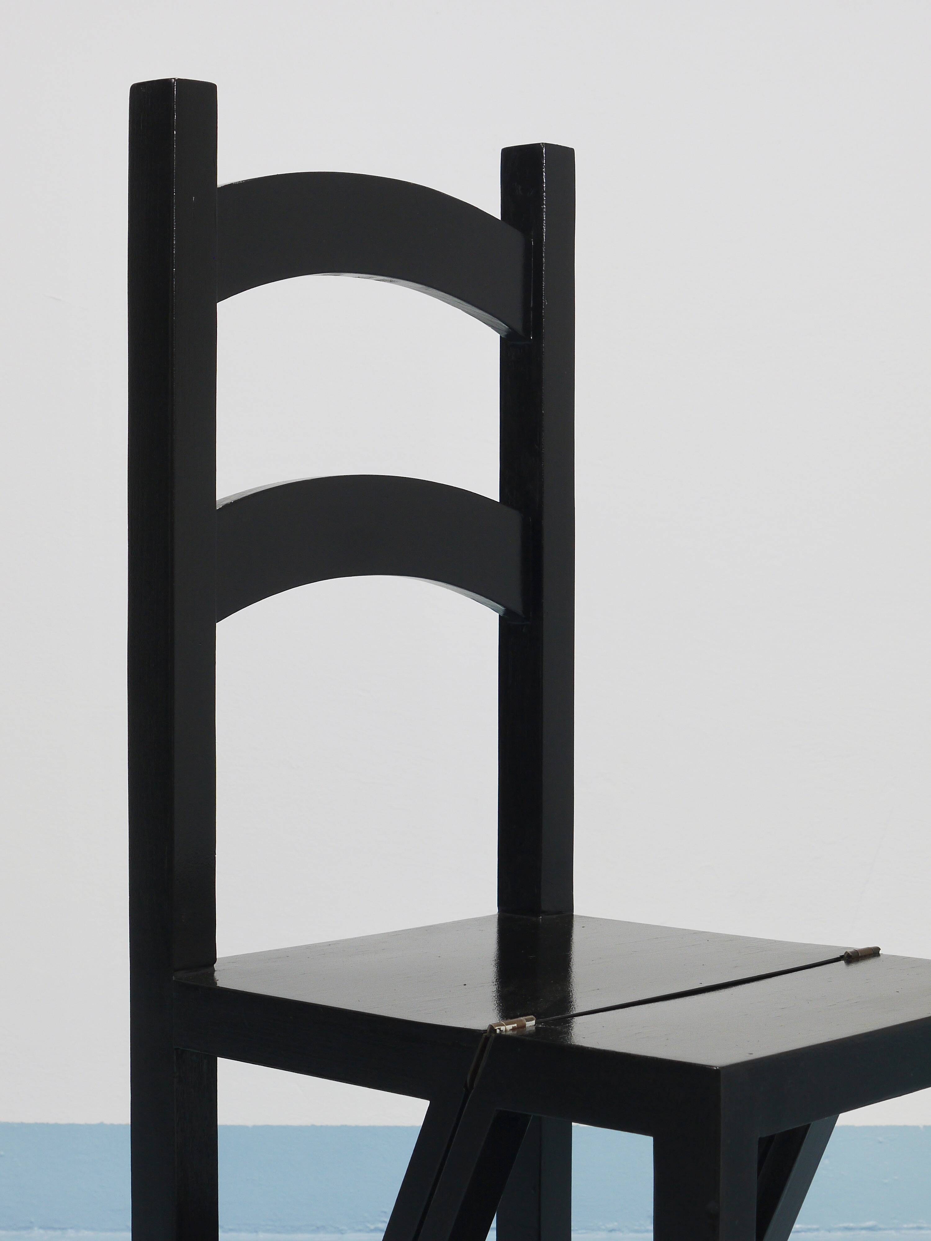 Black Metamorphic Library Steps Folding Ladder Chair, Germany, 1970s