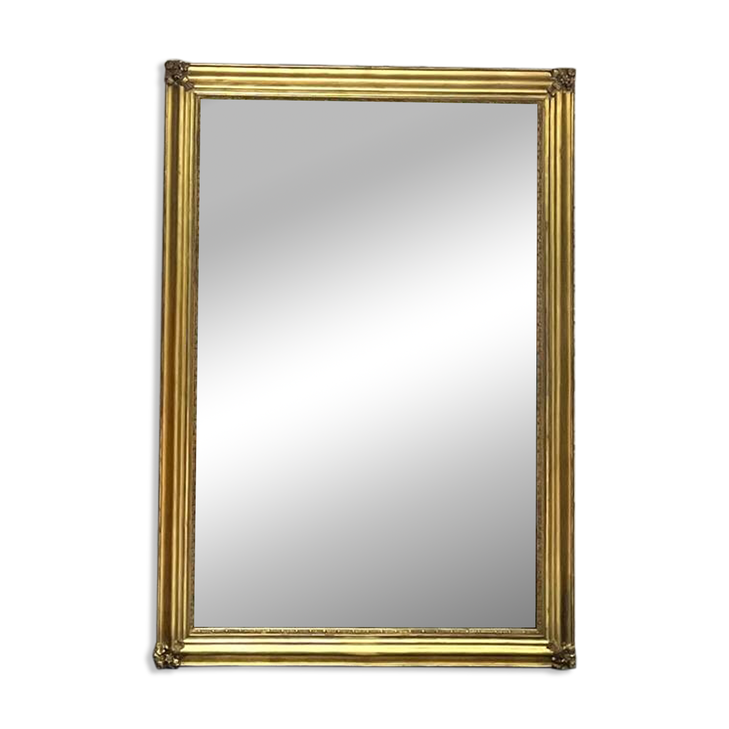 Antique mirror gilded with gold leaf 149cm mercury glass