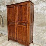 Old wardrobe linen cabinet beech wood