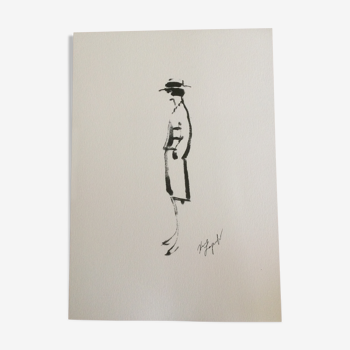 Chanel: illustration/drawing/sketching in perfect condition vintage fashion