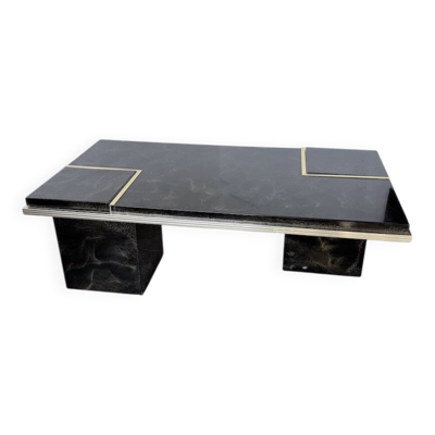 Table basse-bar « rizzo » laque et laiton années 70