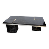 "Rizzo" lacquered and brass coffee-bar table from the 1970s.