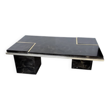 "Rizzo" lacquered and brass coffee-bar table from the 1970s.