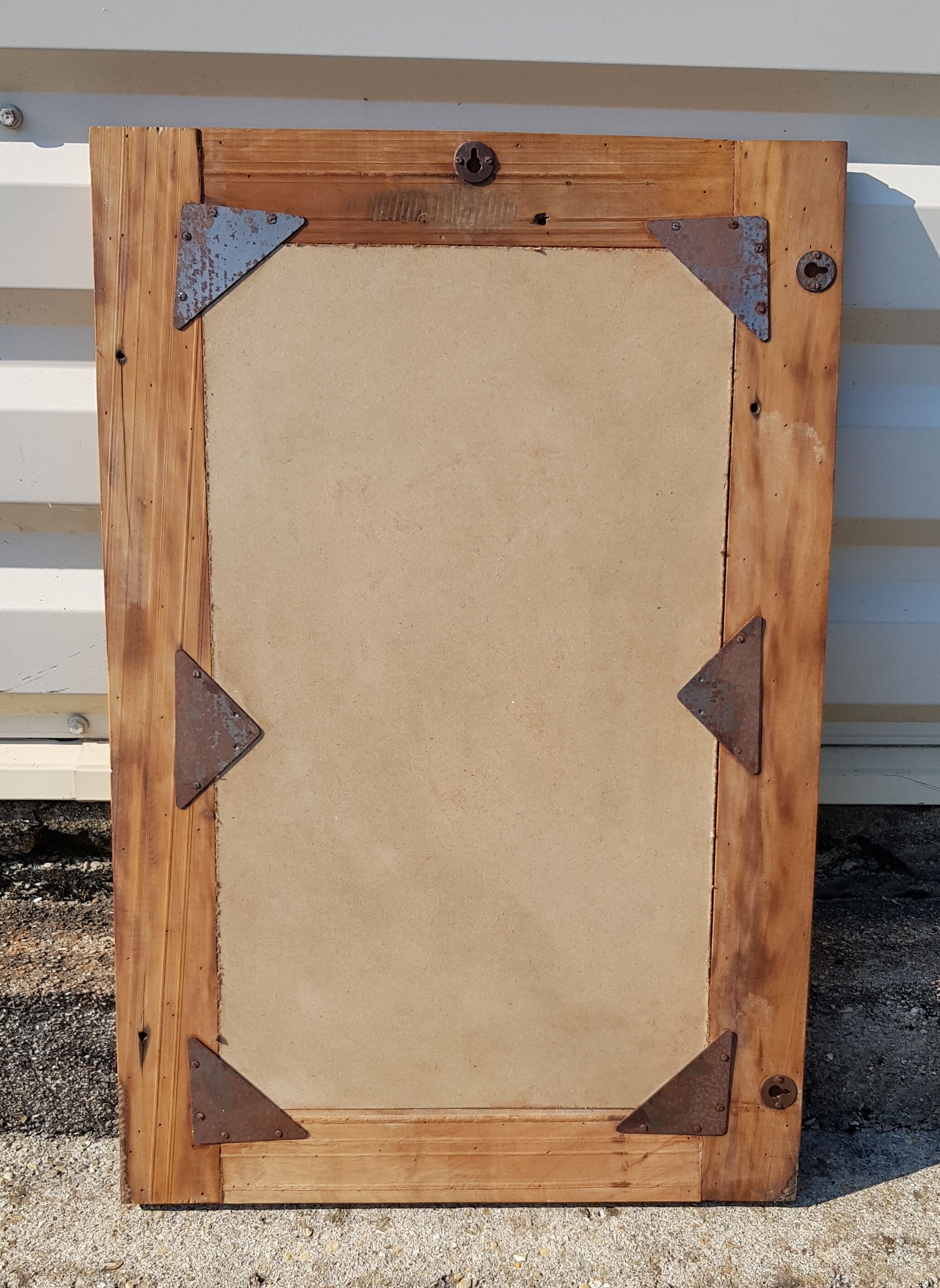 Rectangular mirror in polychrome wood