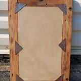 Rectangular mirror in polychrome wood