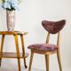 Heart-shaped chair in plum velvet and light wood, Europe, 1960s