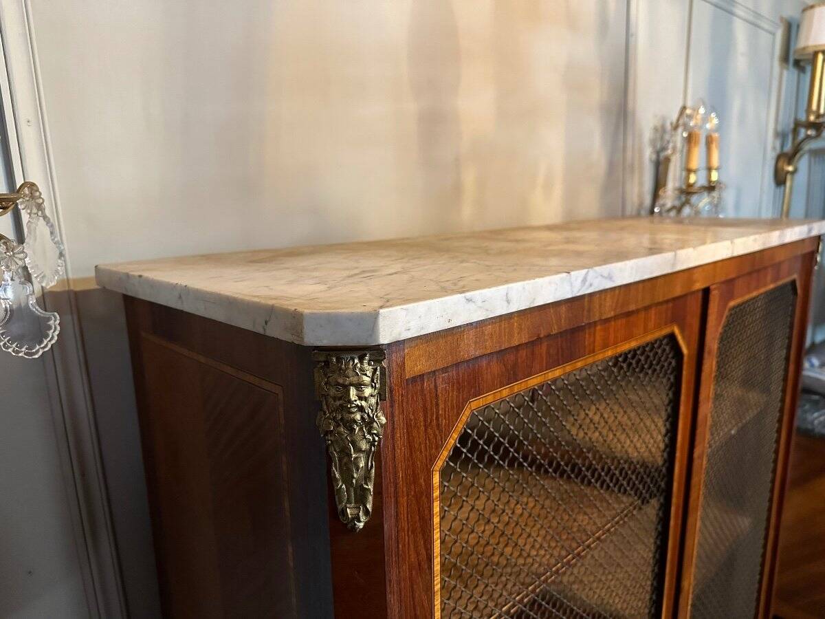 Louis XV - Louis XVI Transition Style Marquetry Bookcase