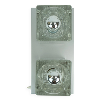 no. 1 of 2 mid century peill & putzler SCONCE with 2 glass cubes 60s/70s