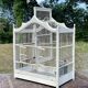 1950s wooden and metal birdcage with period accessories