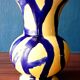 Free-form handmade vase in Art Deco style and period.