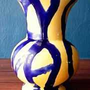 Free-form handmade vase in Art Deco style and period.