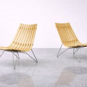 Pair of Scandinavian Scandia Easy Chairs by Hans Brattrud for Fjordfiesta
