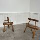Paire de chaises en bois art populaire