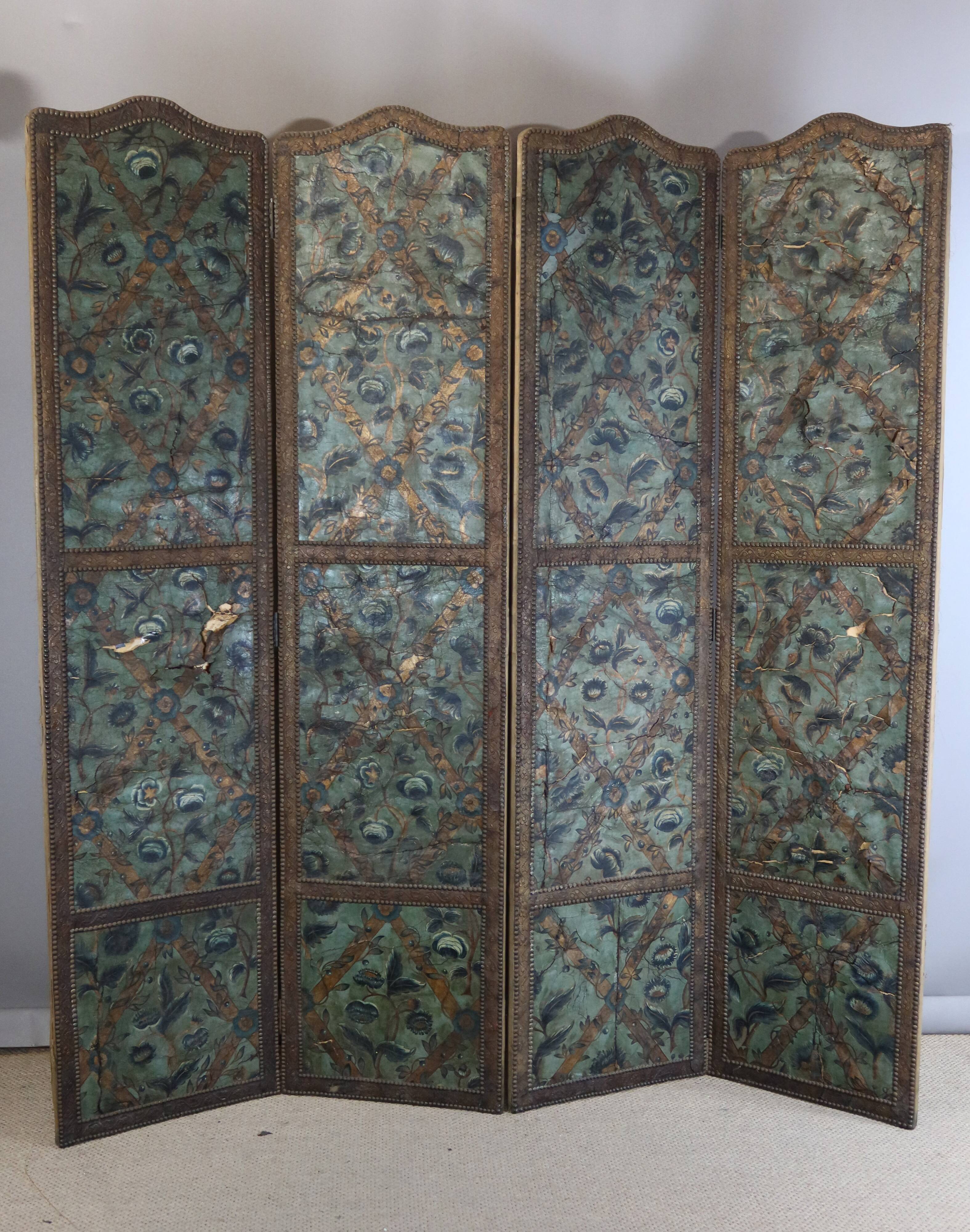 17th century Cordoba leather screen