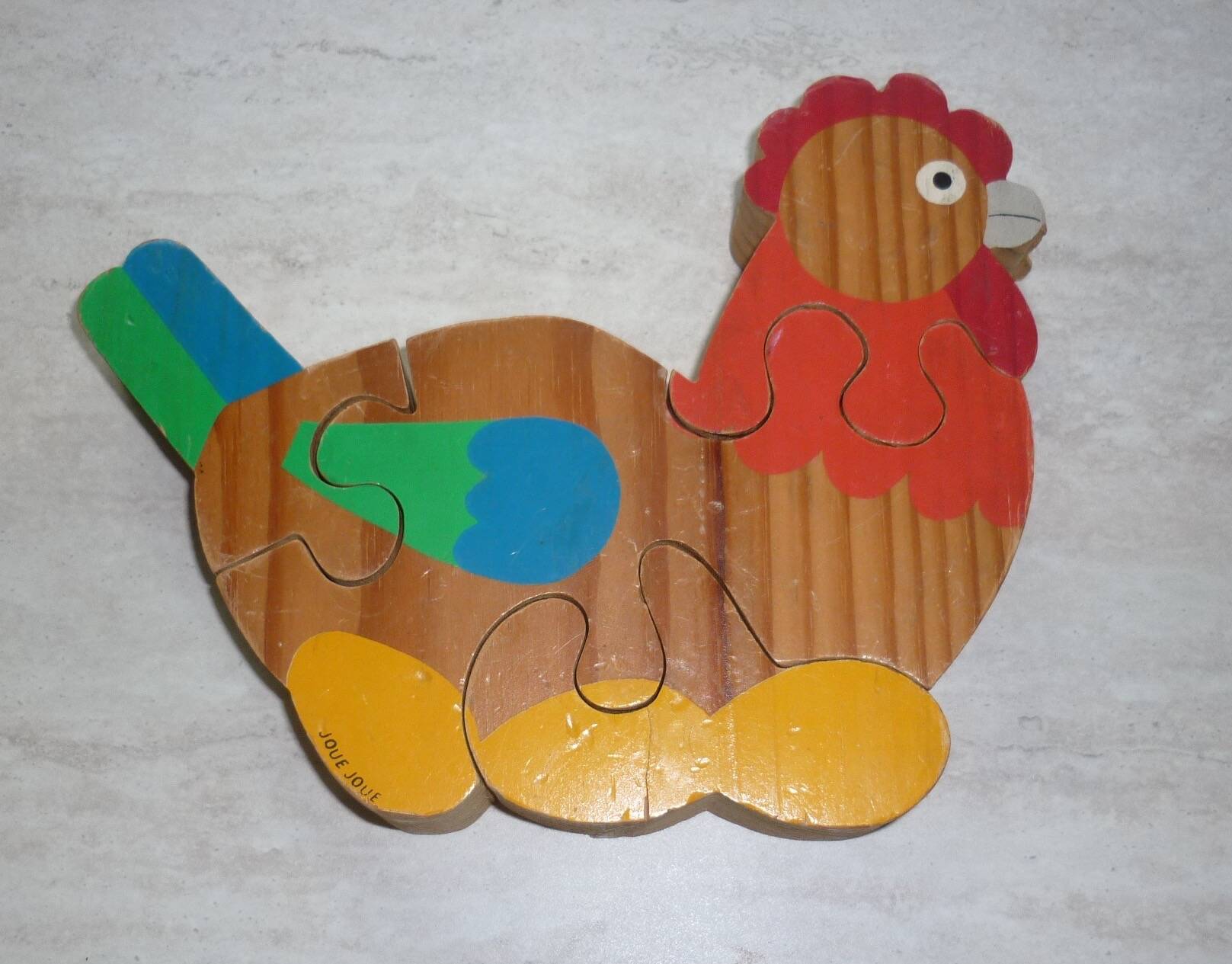 4 piece wooden hen puzzle