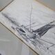 Antique ink drawing on paper, sailboat at sea, signed and framed.