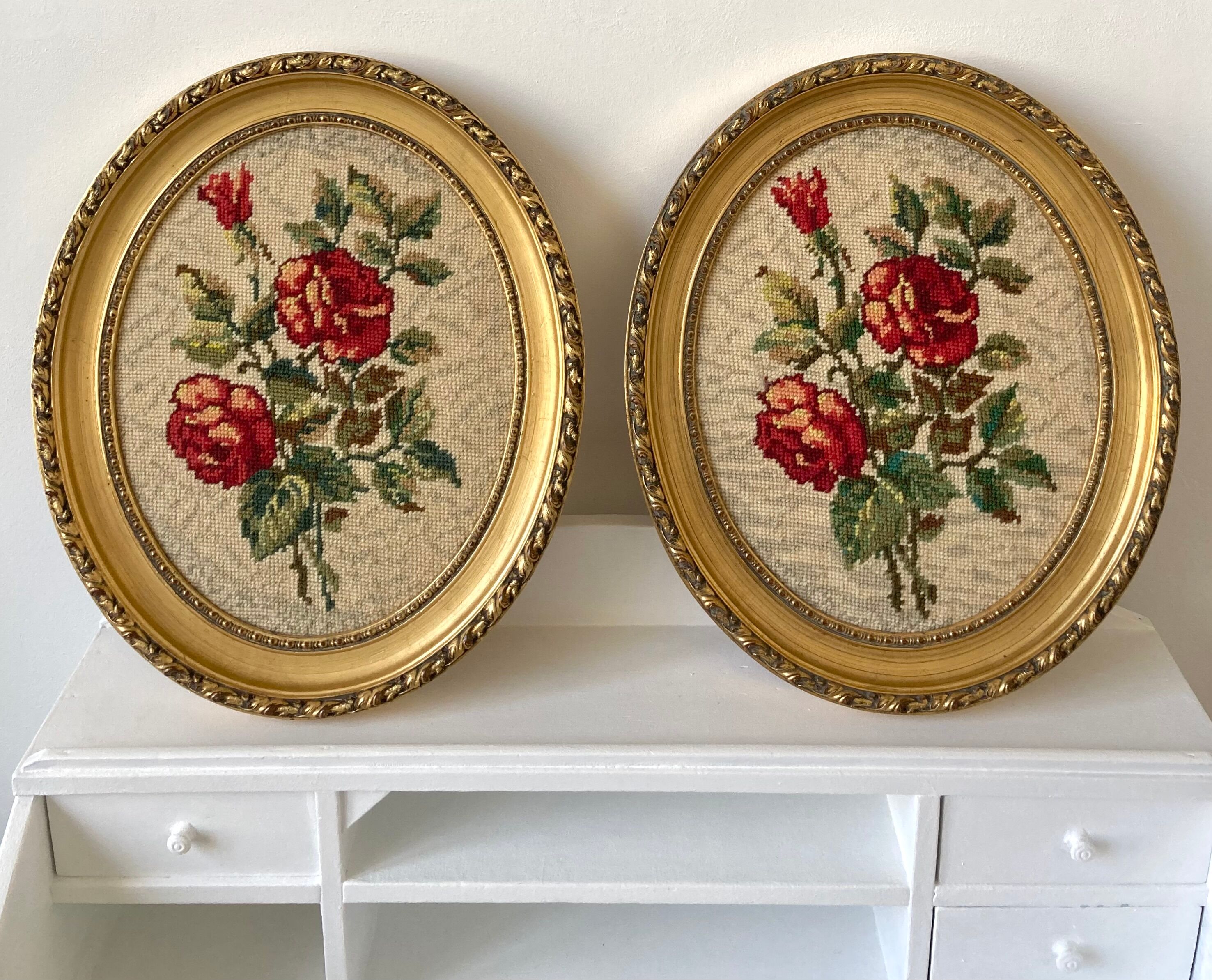 Canevas vintage motif roses