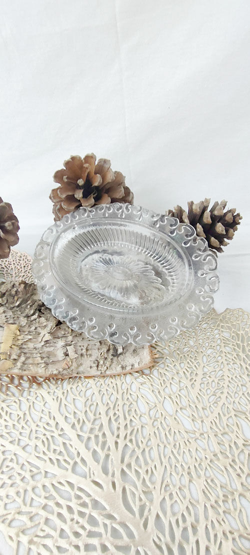 Vintage glass butter dish