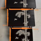 Chinese pull out tables in lase black