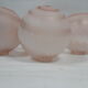 Lot of 4 globes vintage glass opaline 1960 pink