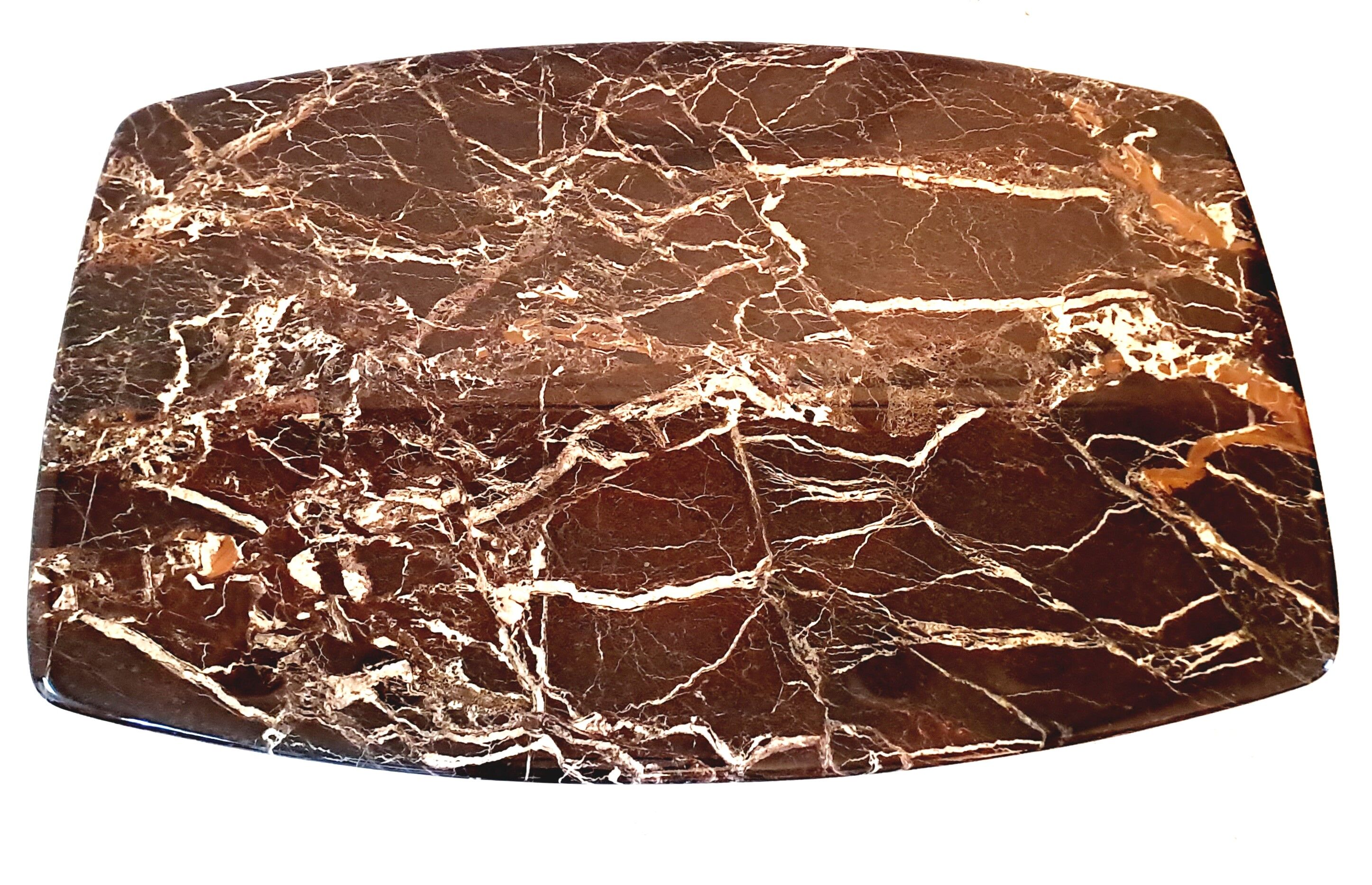 Coffee table in marble and bronze,france circa 1970