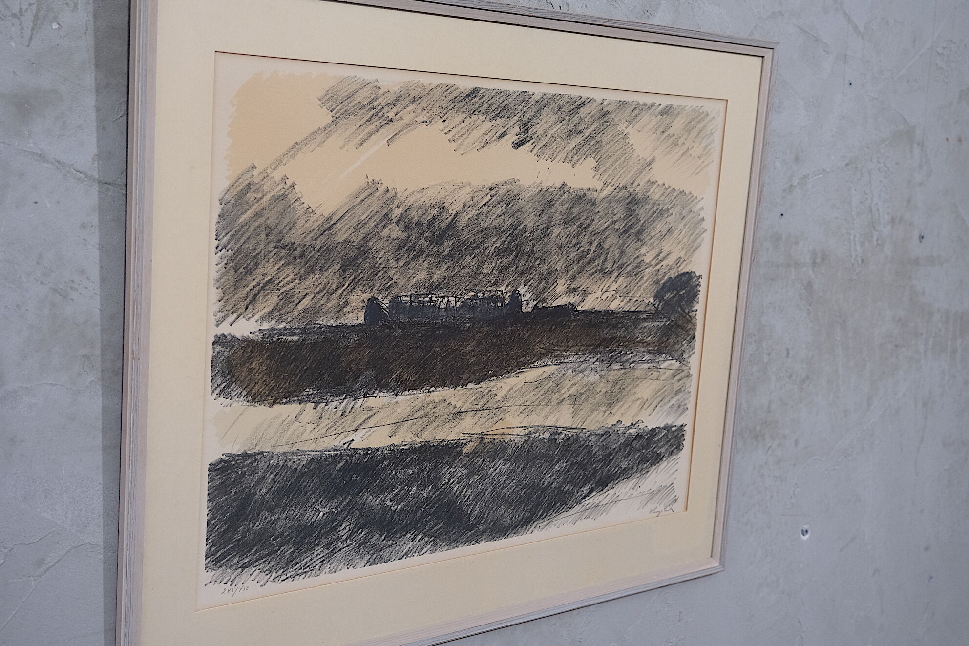 Original Lithograph by listed Swedish Artist Hugo Zuhr, Signed, 1960's