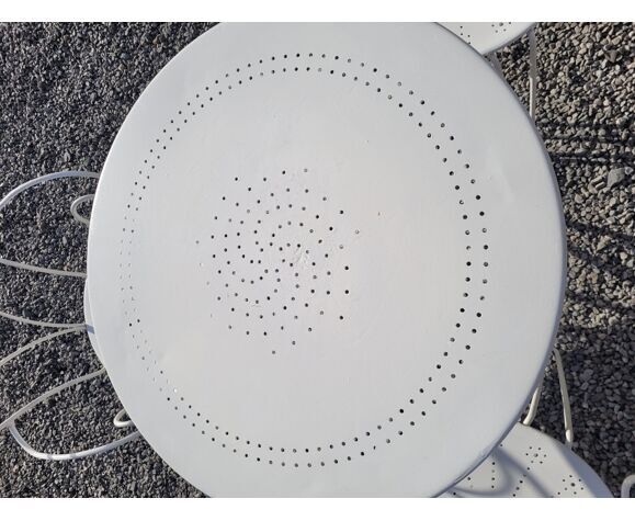 Wrought iron garden furniture 3 armchairs + 1 table