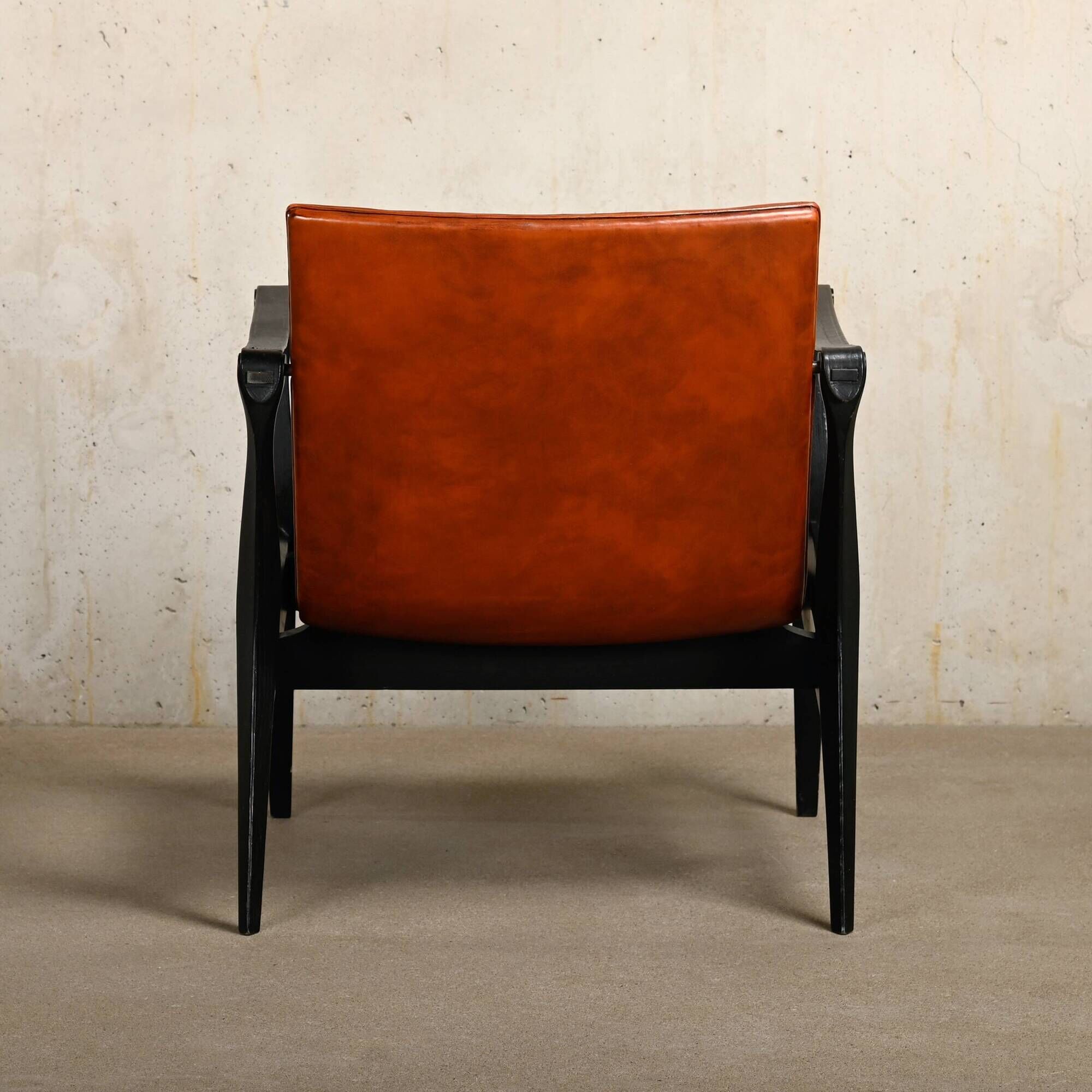 Karen & Ebbe Clemmensen Safari Chair in leather for Fritz Hansen, Denmark