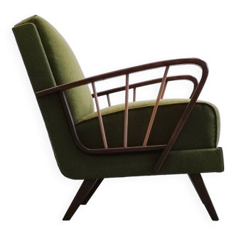 Fauteuil rétro des années 1950 en vert